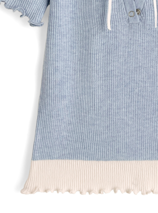 レイヤード風メロウリブニットトップス