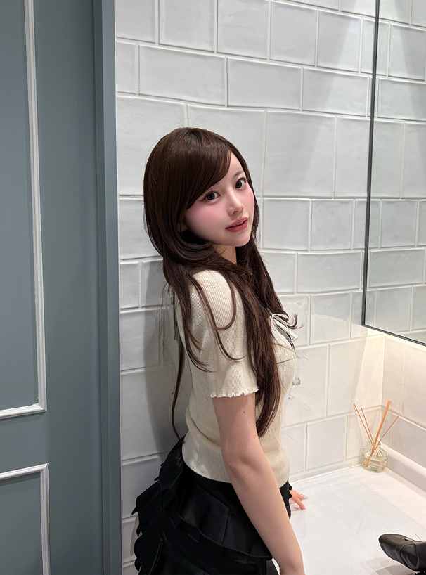 レイヤード風メロウリブニットトップス