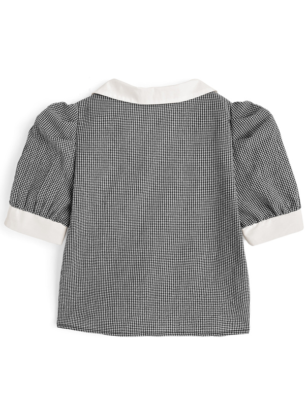 チェック柄ビッグカラーブラウス