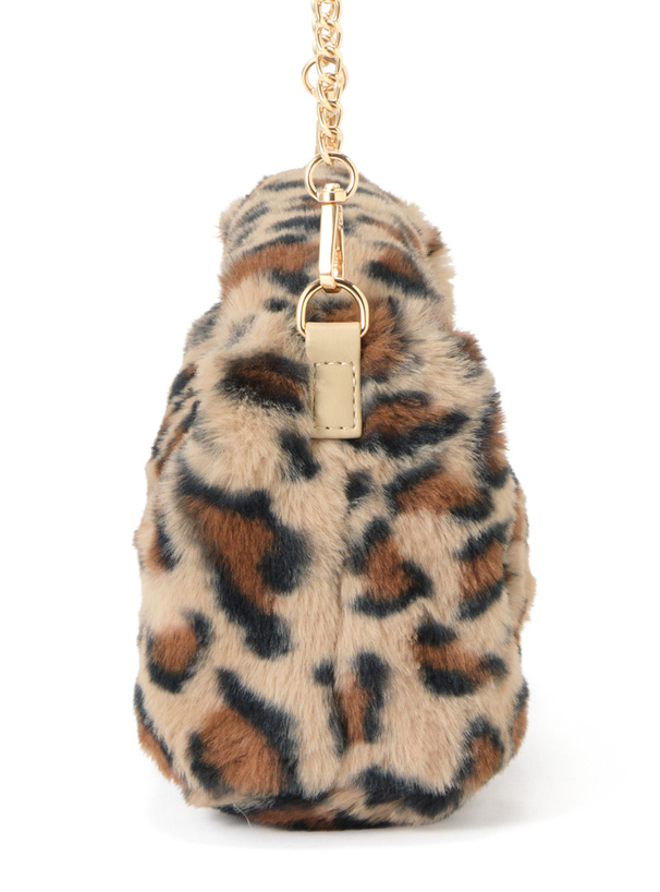 2Wayレオパード柄ワンハンドルファーバッグ