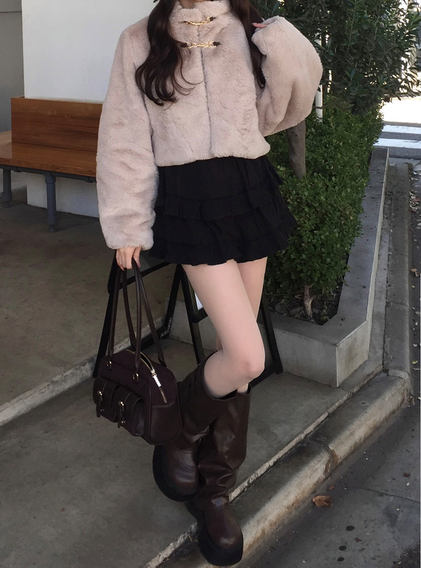 レザーコンビスエードポケットボストンバッグ