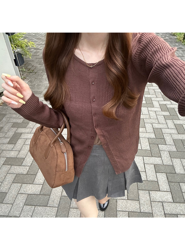 スエードボストンバッグ