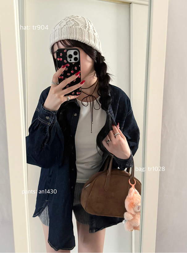 スエードボストンバッグ