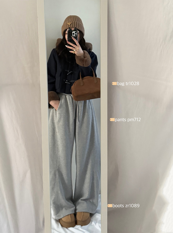 スエードボストンバッグ