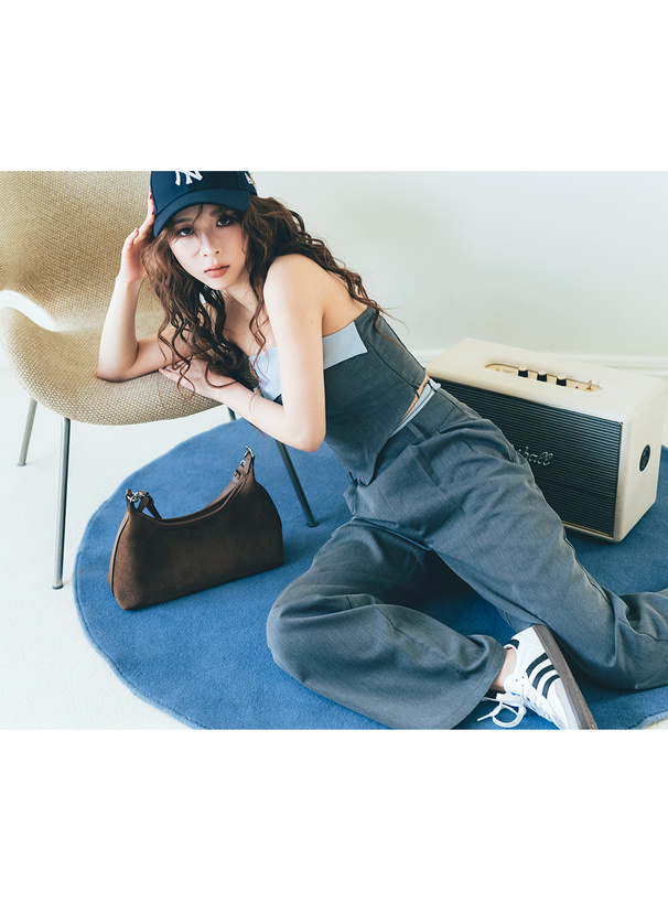 ワンハンドルスエードバッグ