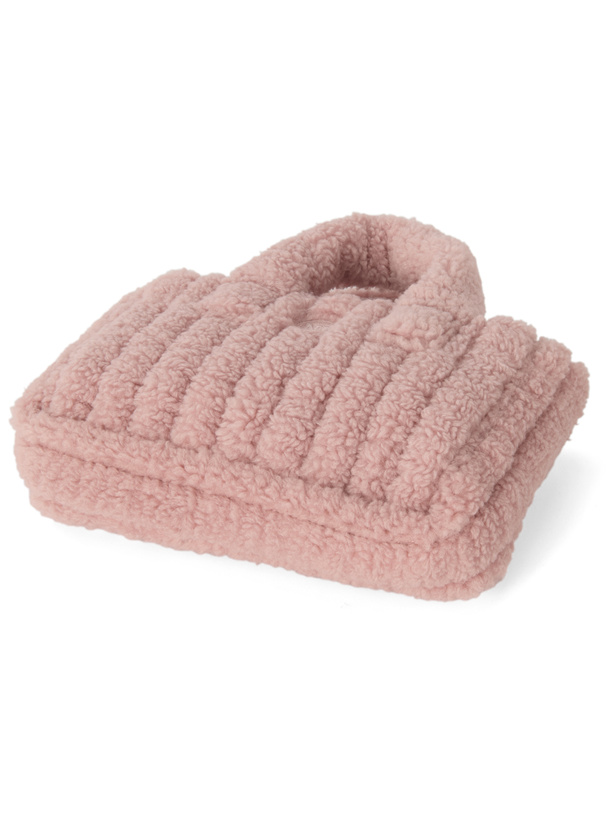 ロゴ刺繍ボアハンドバッグ