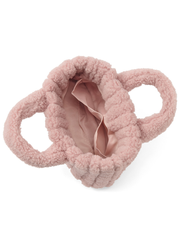 ロゴ刺繍ボアハンドバッグ