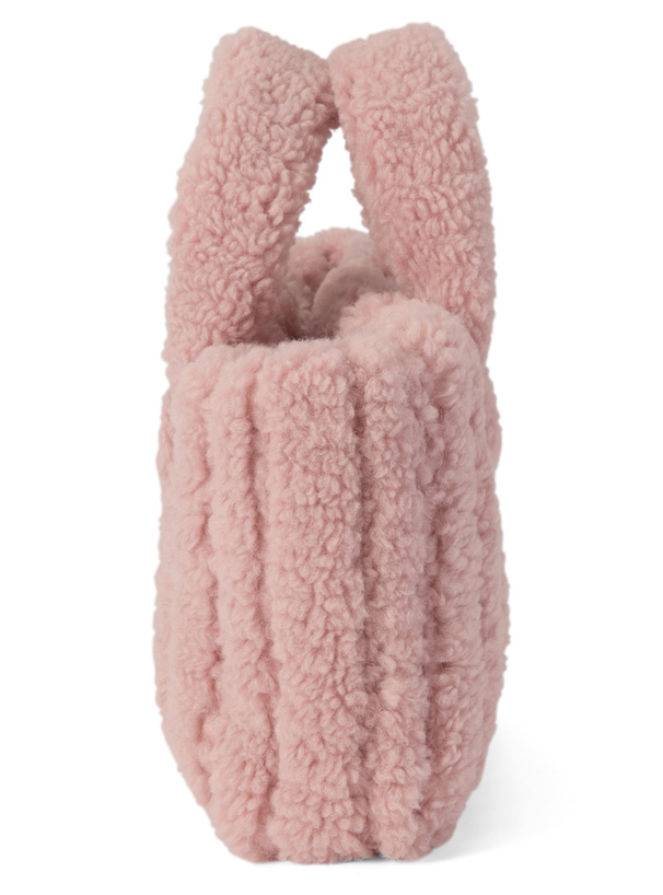 ロゴ刺繍ボアハンドバッグ