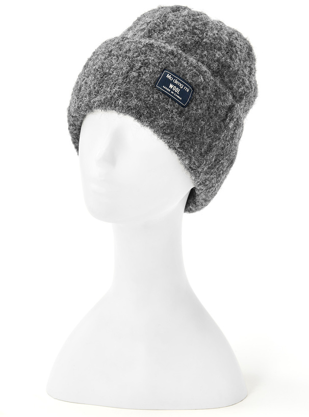 タグ付きウール混ニット帽