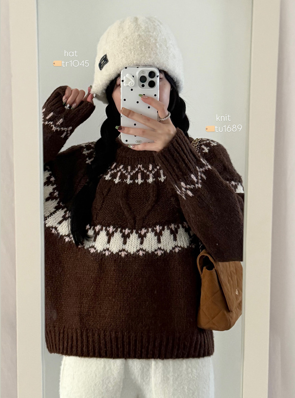 タグ付きウール混ニット帽