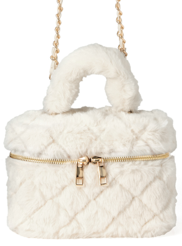 2Wayファーキルティングバニティバッグ[tr1049]