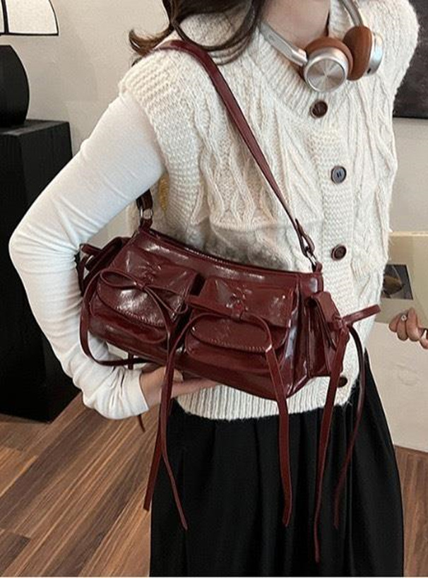 リボンポケットワンハンドルバッグ