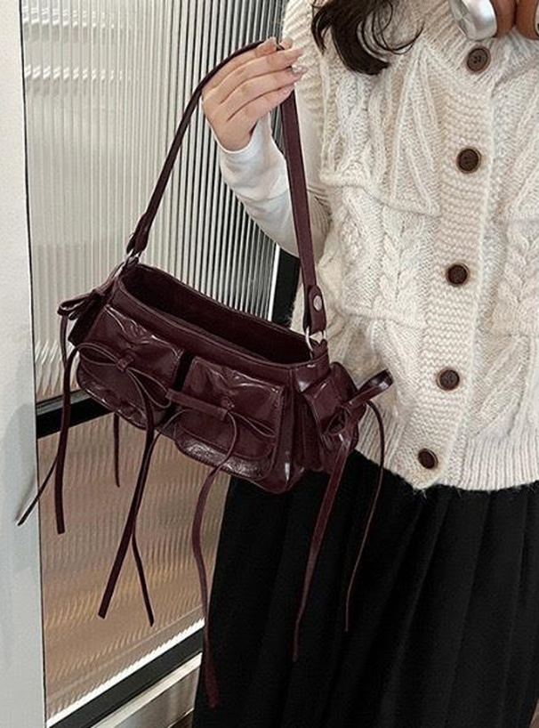 リボンポケットワンハンドルバッグ