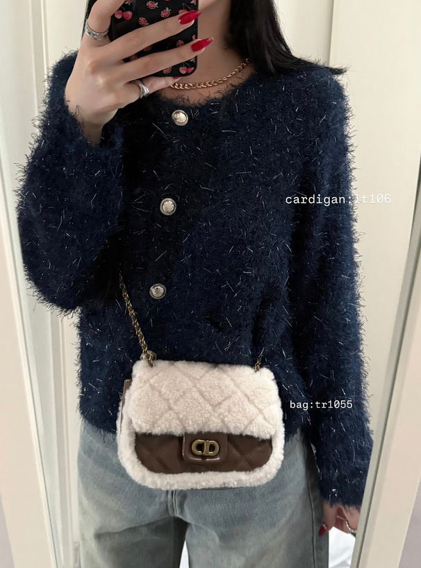 ボアキルティングフラップショルダーバッグ