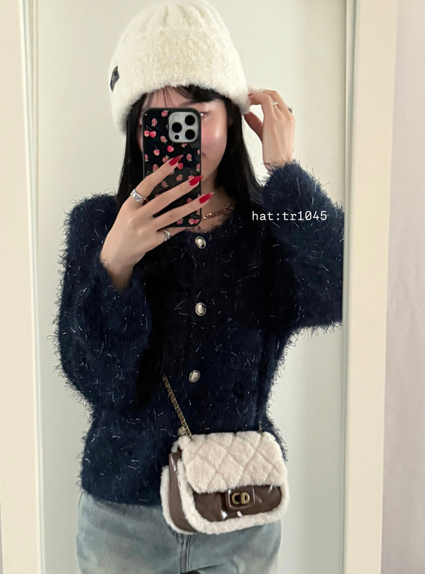 ボアキルティングフラップショルダーバッグ