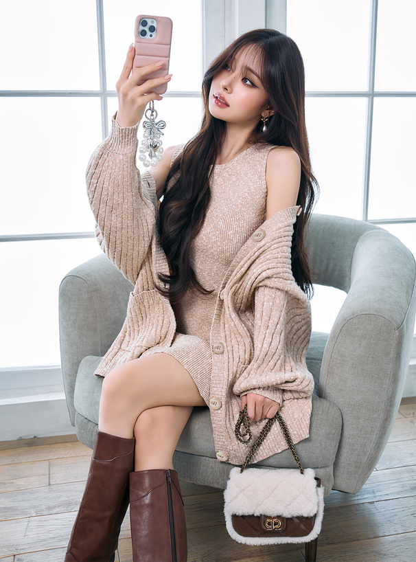 ボアキルティングフラップショルダーバッグ