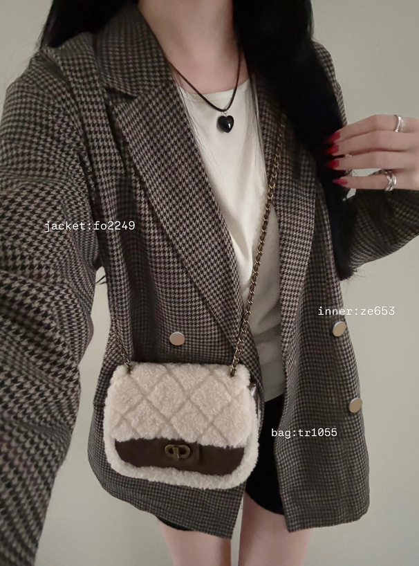 ボアキルティングフラップショルダーバッグ