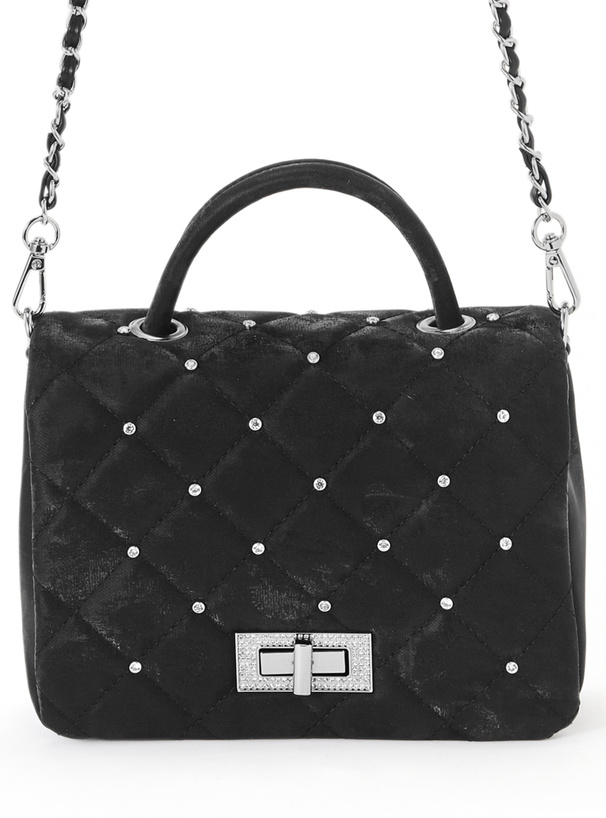 2Wayビジューキルティングフラップバッグ[tr1065]