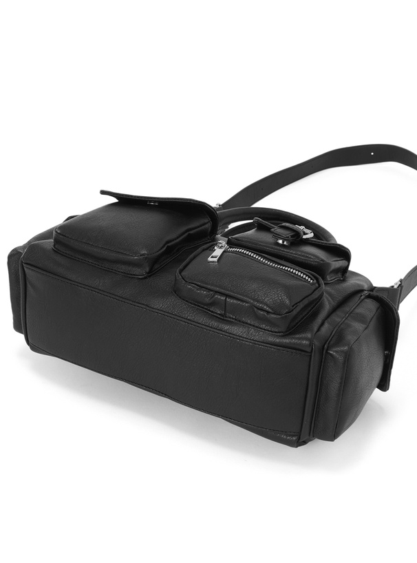 tr10782Wayマルチポケットレザーボストンバッグ