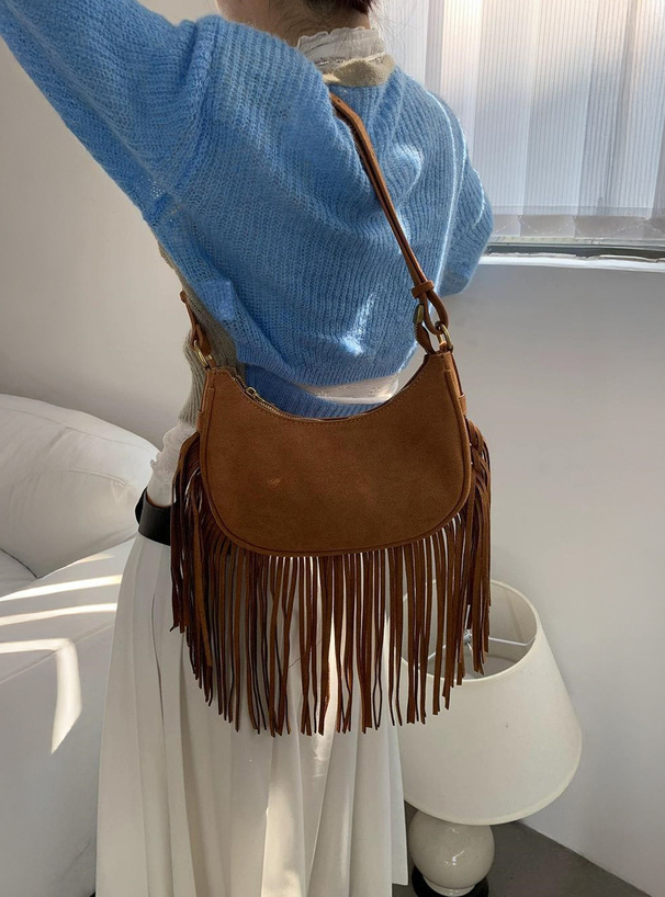 スエードフリンジショルダーバッグ