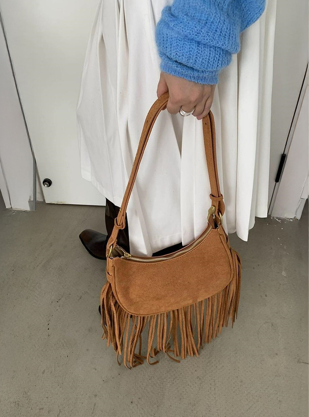 スエードフリンジショルダーバッグ