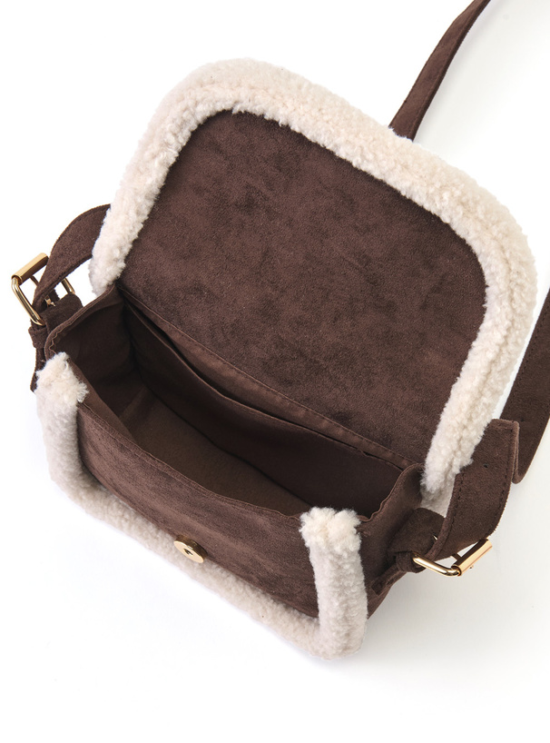 スエードボアショルダーバッグ