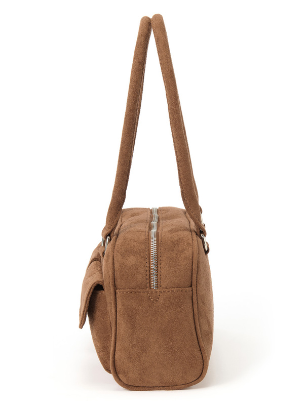 スエードポケットボストンバッグ