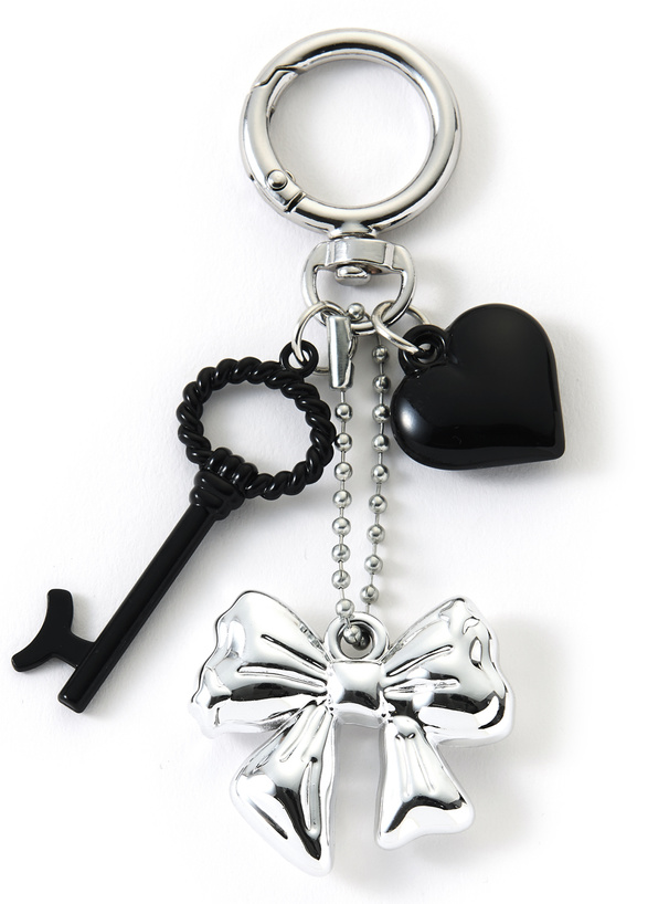 配色ハートリボンキーチャーム