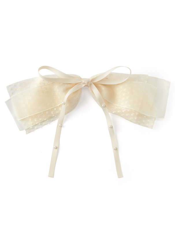 チュールサテンリボンバレッタ