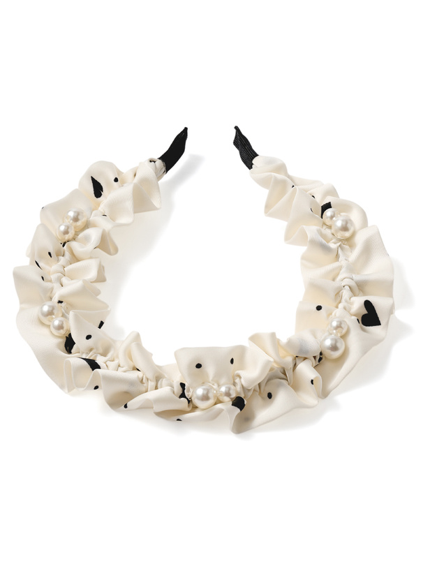 パールギャザーサテンカチューシャ