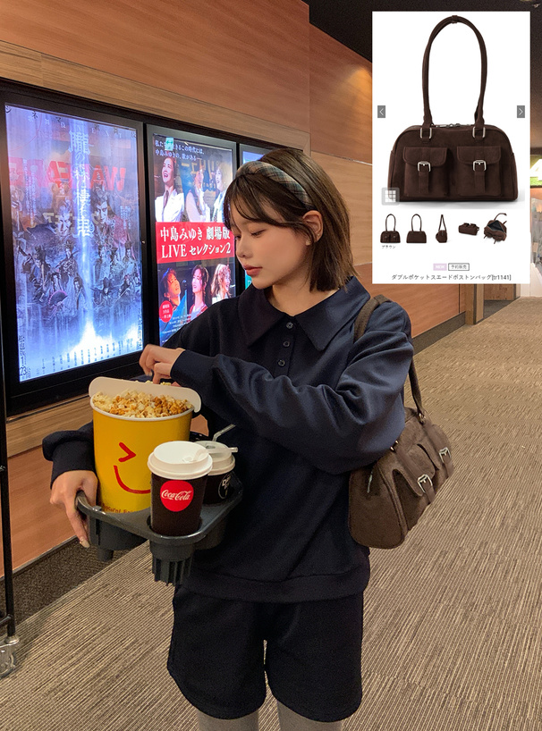 ダブルポケットスエードボストンバッグ[tr1141] | レディース