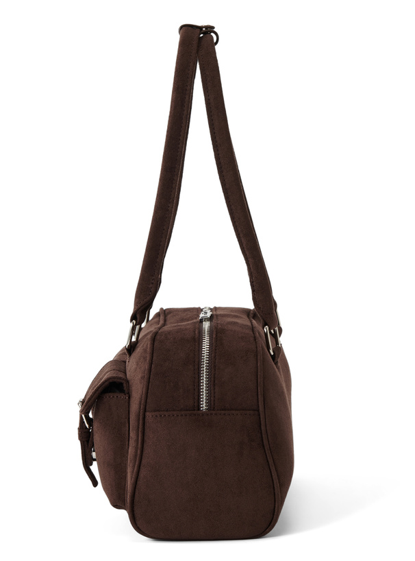 ダブルポケットスエードボストンバッグ