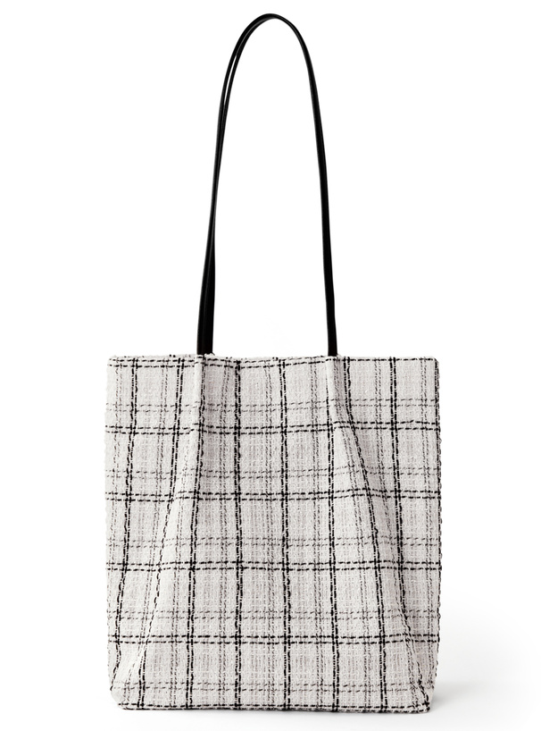 チェック柄ツイードトートバッグ[tr1148] | レディースファッション