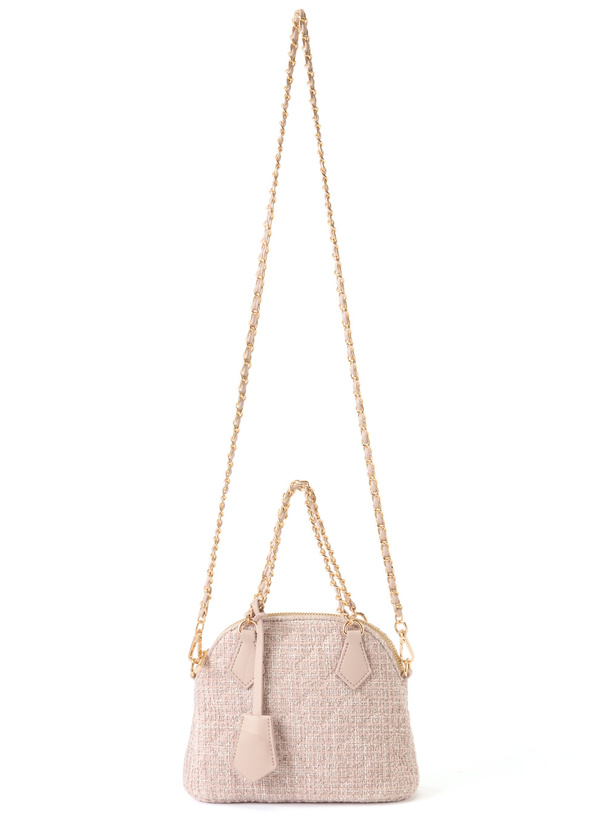 2Wayストラップ付きキルティングツイードミニバッグ[tr1158