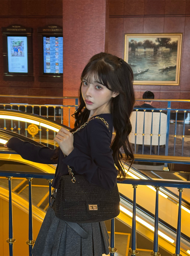 2Wayツイードショルダーバッグ