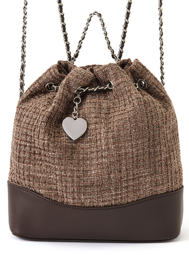 ツイード巾着ミニリュック