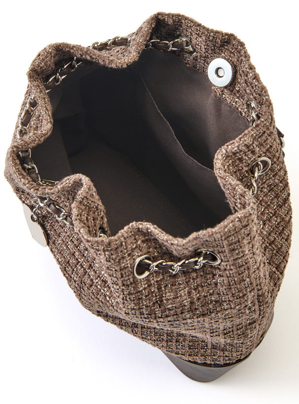 ツイード巾着ミニリュック