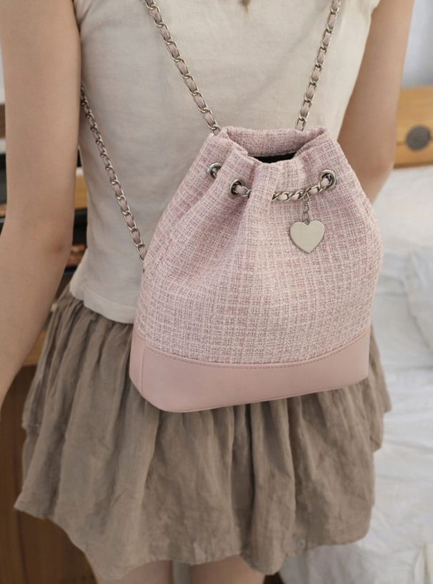 ツイード巾着ミニリュック