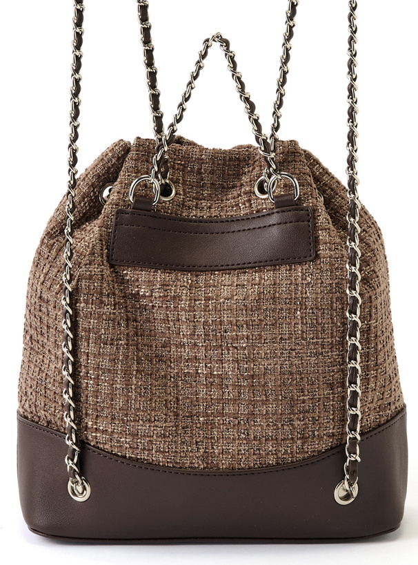 ツイード巾着ミニリュック