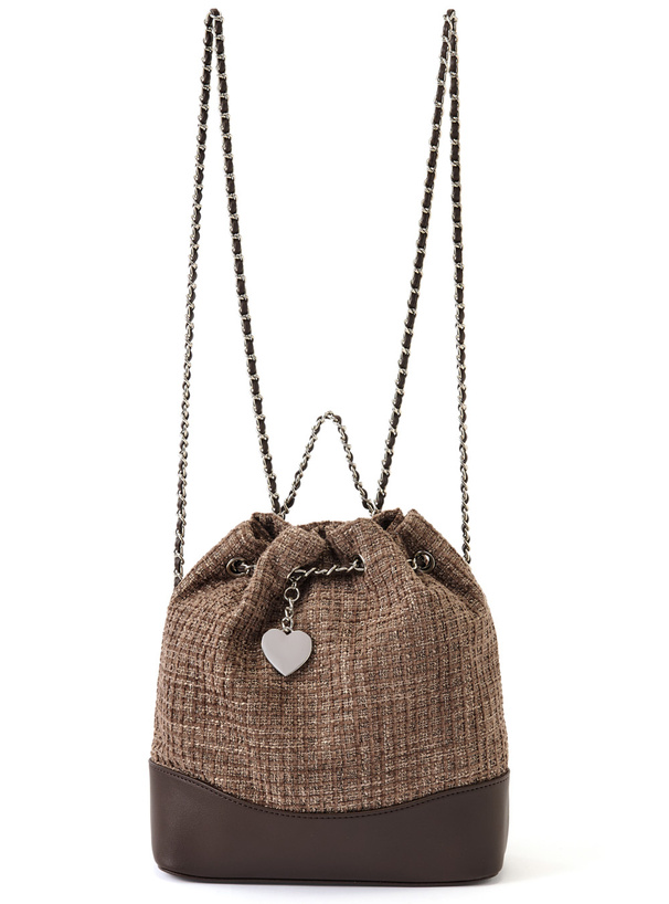 ツイード巾着ミニリュック