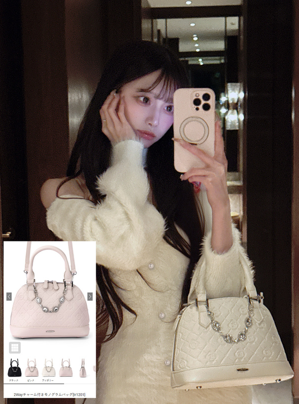 2Wayチャーム付きモノグラムバッグ