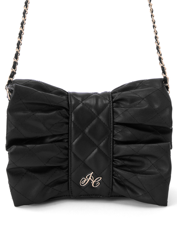 リボンキルティングフラップチェーンショルダーバッグ