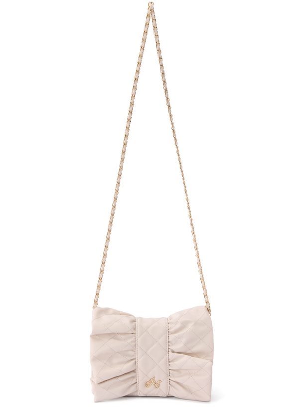リボンキルティングフラップチェーンショルダーバッグ