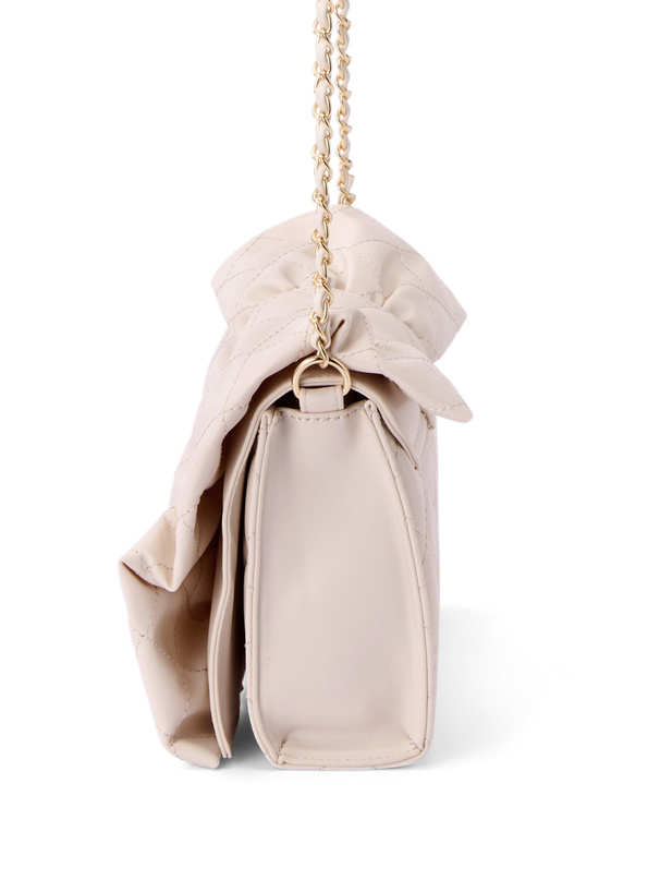 リボンキルティングフラップチェーンショルダーバッグ