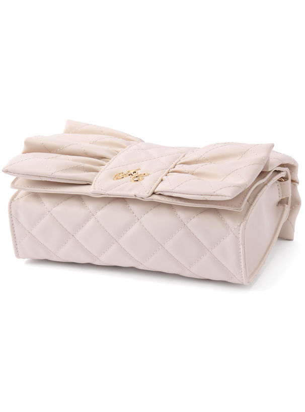 リボンキルティングフラップチェーンショルダーバッグ