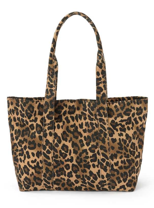 レオパード柄ロゴ刺繍トートバッグ