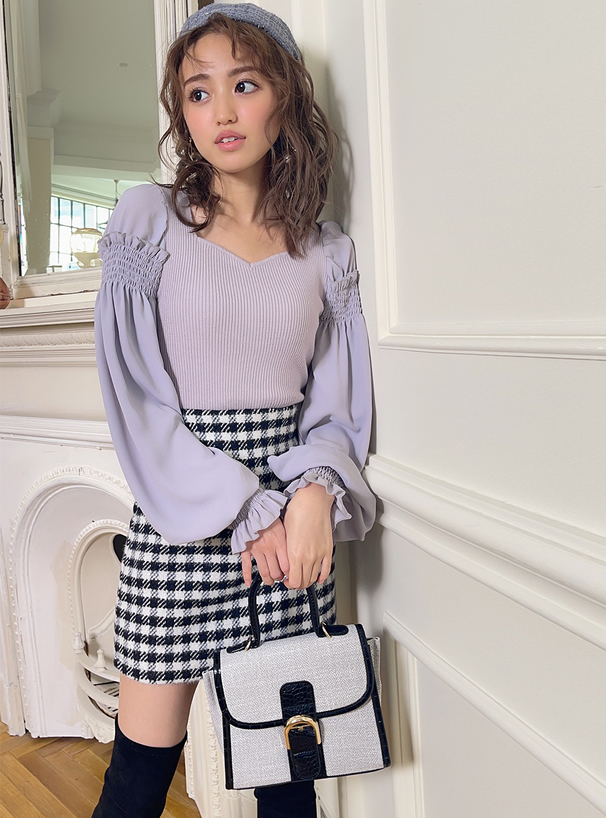 2Way異素材クロコダイル柄ショルダーバッグ