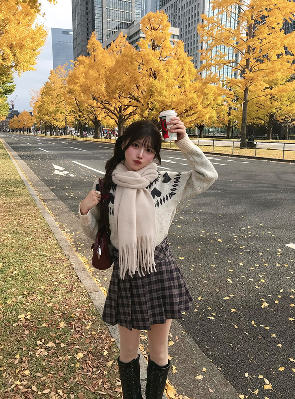 ウールフリンジオーバーサイズマフラー