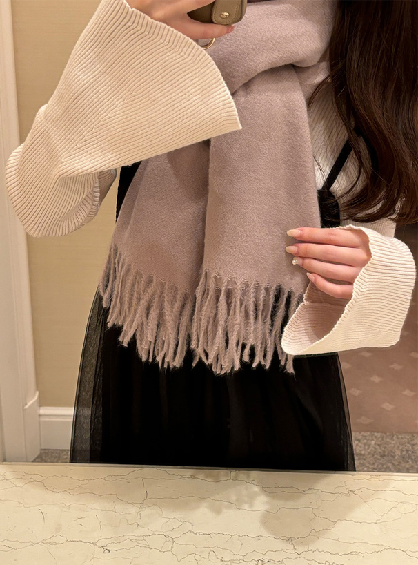 ウールフリンジオーバーサイズマフラー[tr668] | レディース