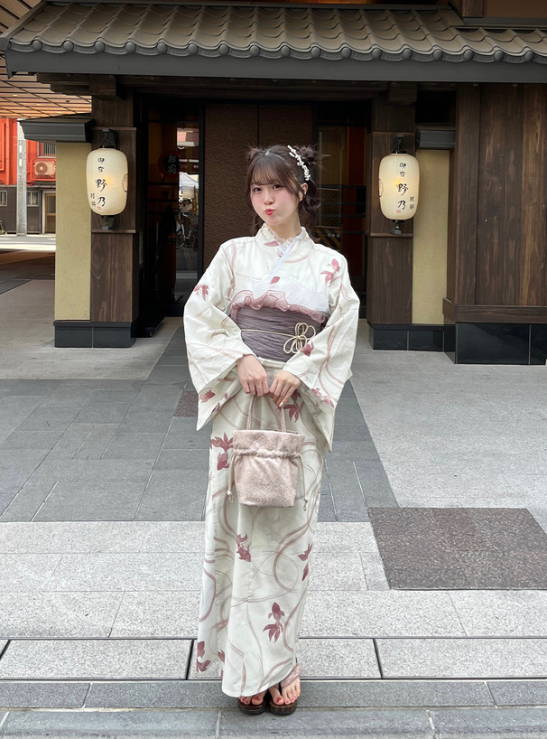花柄レース巾着浴衣ミニバッグ